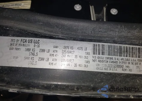 2016 Jeep Compass Latitude из США, поврежденный, VIN 1C4NJDEB1GD789542